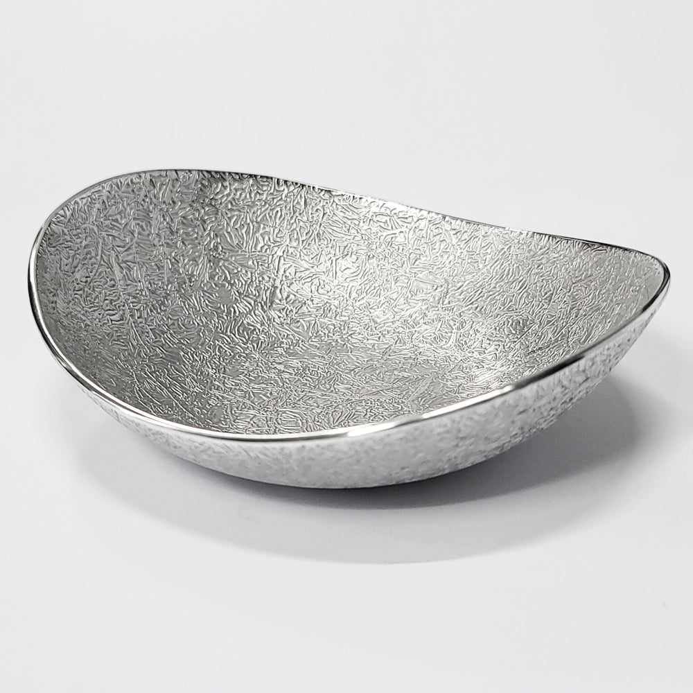 [TITASY] Pewter Oval Dessert Bowl, Ice Cream Bow – Small (L126mm × W111mm) (BWO-A-001)