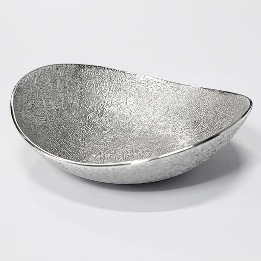 [TITASY] Pewter Oval Dessert Bowl, Ice Cream Bow – Small (L126mm × W111mm) (BWO-A-001)