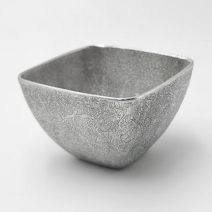 [TITASY] Pewter Square Water Cup, Dessert Bowl, Ice Cream Bowl - 83mm × 83mm (CP-A-001)