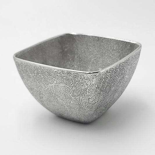 [TITASY] Pewter Square Water Cup, Dessert Bowl, Ice Cream Bowl - 83mm × 83mm (CP-A-001)