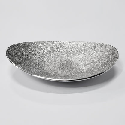 [TITASY] Pewter Oval Dessert Plate, Pastry Plate, Fruit Plate – L141mm × W118mm (PTO-A-001)