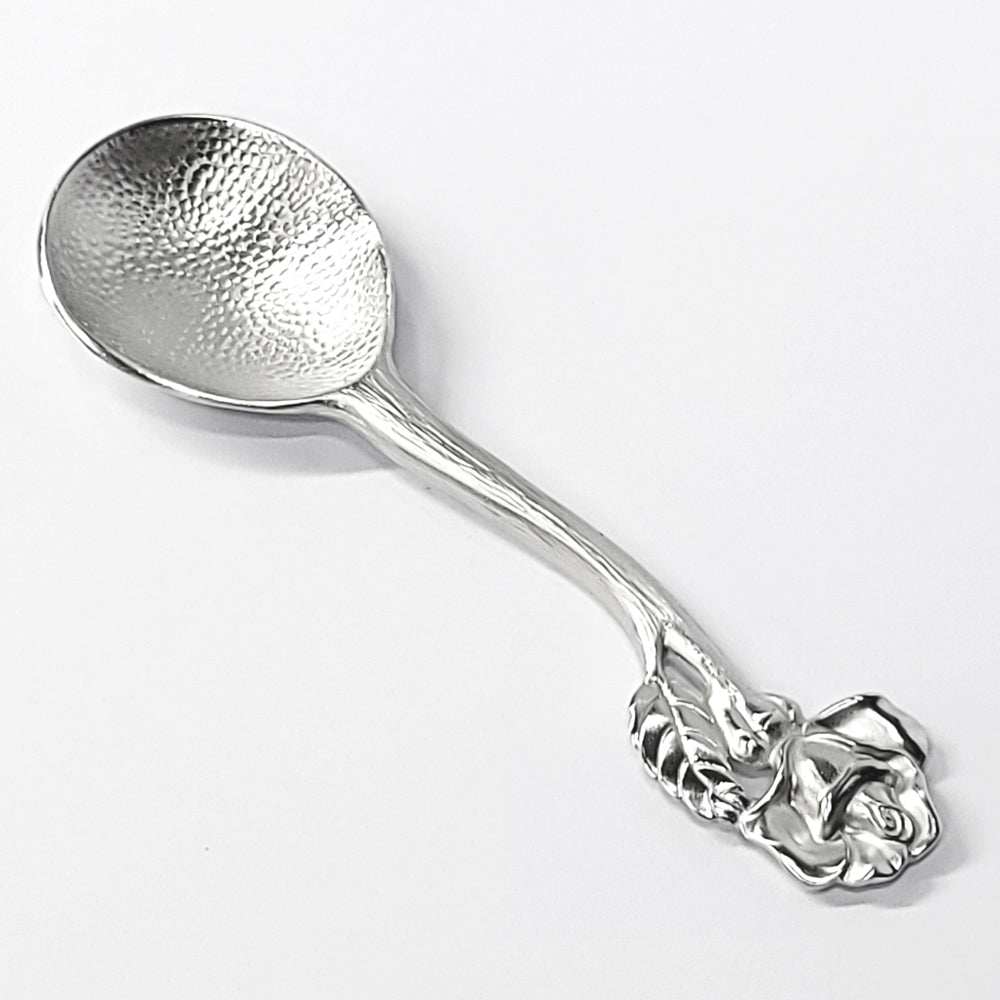 [TITASY] Pewter Tea Caddy Spoon, Measuring Spoon, Tea Scoop – Rose (SP-13T)