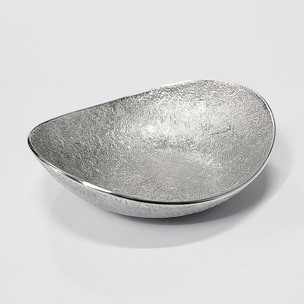 [TITASY] Pewter Oval Dessert Bowl, Ice Cream Bow – Small (L126mm × W111mm) (BWO-A-001)