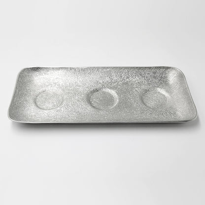 [TITASY] Pewter Serving Tray for Condiment Bowls & Topping Bowls – L235mm × W106mm (PT-A-005)