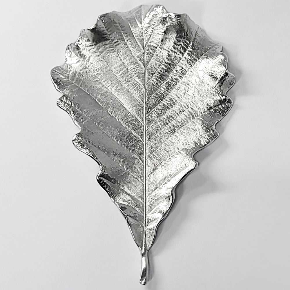 [TITASY] Pewter Oak Leaf Plate, Dessert Plate, Fruit Plate – L195mm × W126mm (PT-L-001)