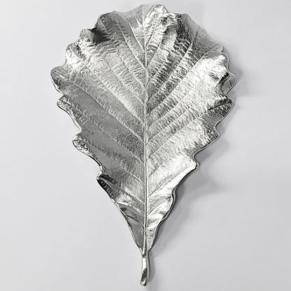[TITASY] Pewter Oak Leaf Plate, Dessert Plate, Fruit Plate – L195mm × W126mm (PT-L-001)