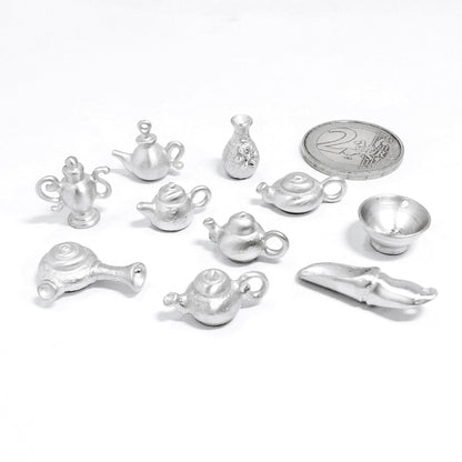 [TITASY] Pewter Miniature Tea Ware Charms 16pc Set (TAC-01T)