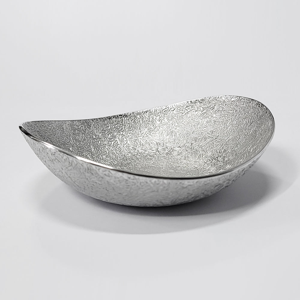 [TITASY] Pewter Oval Dessert Bowl, Ice Cream Bow – Small (L126mm × W111mm) (BWO-A-001)