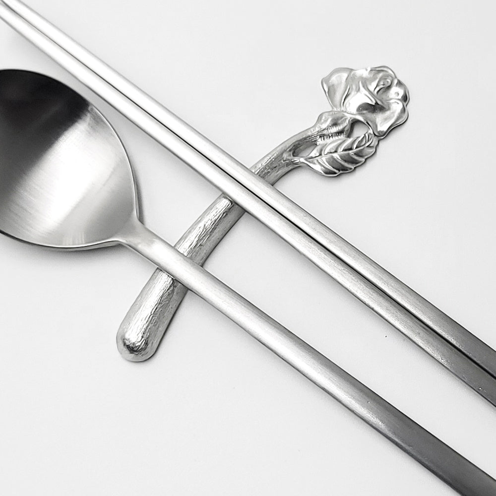 [TITASY] Pewter Chopstick Rest, Spoon Rest, Knife Rest - Rose (CR-01T)