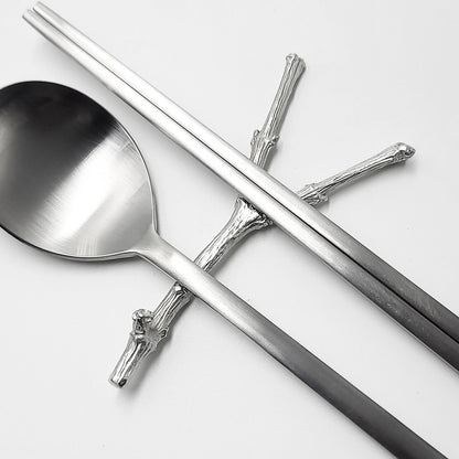 [TITASY] Pewter Chopstick Rest, Spoon Rest, Knife Rest – Branch (CR-03T)