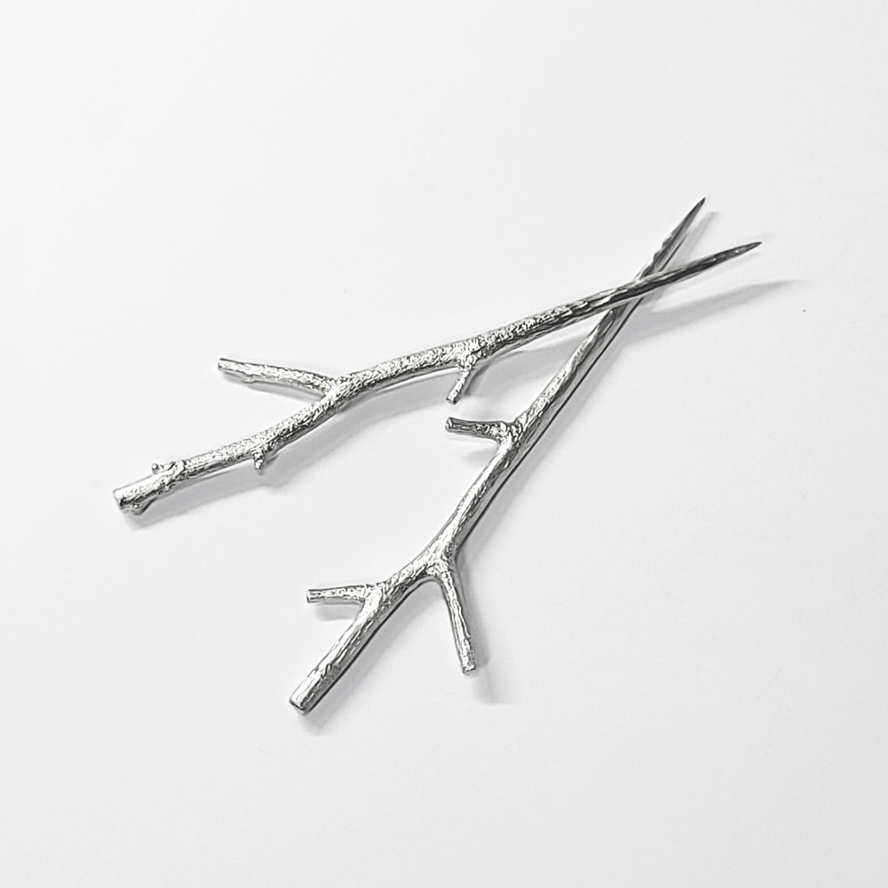 [TITASY] Pewter Fruit Picks, Dessert Fork, Appetizer Picks Set of 5 – Tea Tree Branch (FP-03T)