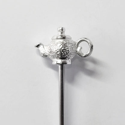 [TITASY] Pewter Fruit Picks, Dessert Fork, Appetizer Picks Set of 5 – Teapot (FP-05T)