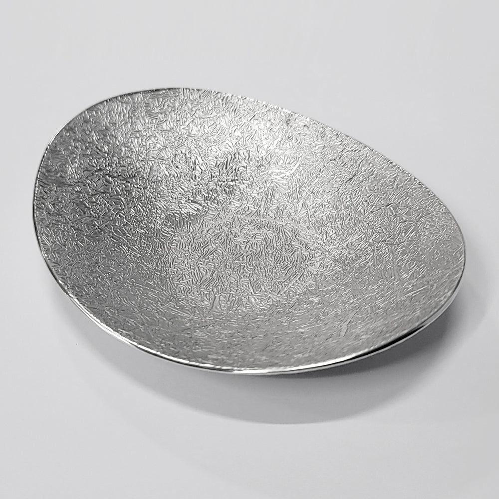 [TITASY] Pewter Oval Dessert Plate, Pastry Plate, Fruit Plate – L141mm × W118mm (PTO-A-001)