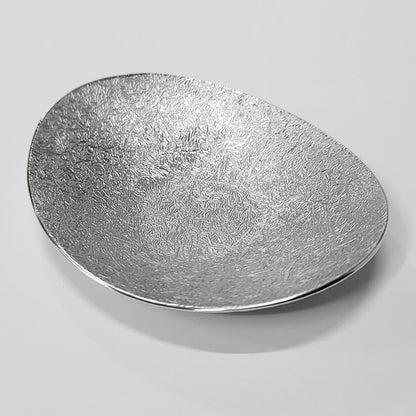 [TITASY] Pewter Oval Dessert Plate, Pastry Plate, Fruit Plate – L141mm × W118mm (PTO-A-001)