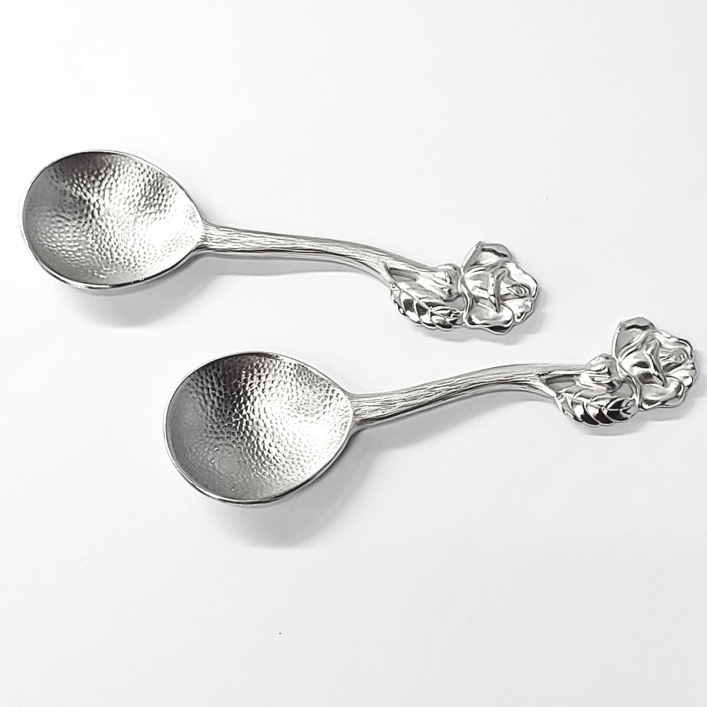 [TITASY] Pewter Tea Caddy Spoon, Measuring Spoon, Tea Scoop – Rose (SP-13T)