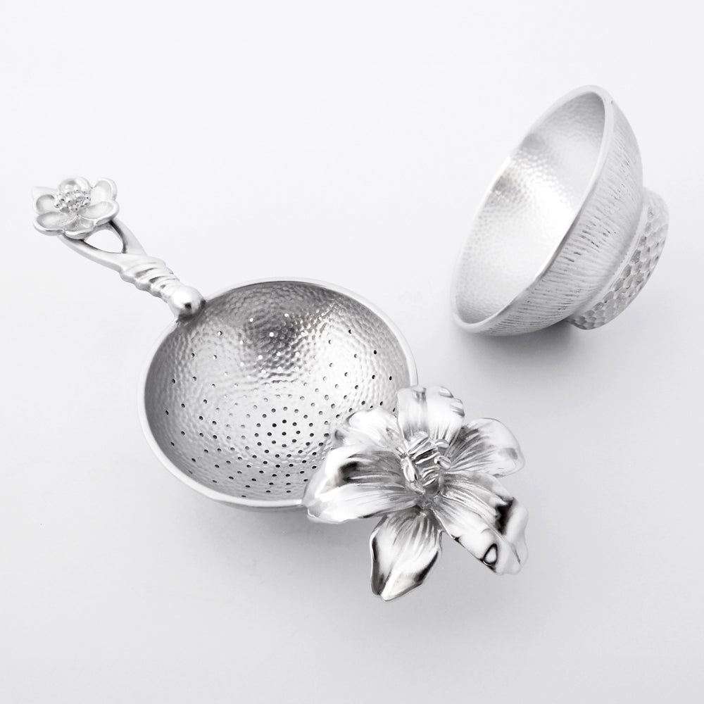 [TITASY] Pewter Tea Strainer, Tea Infuser for Loose Leaf Tea – Afternoon Bliss (TS-08T)