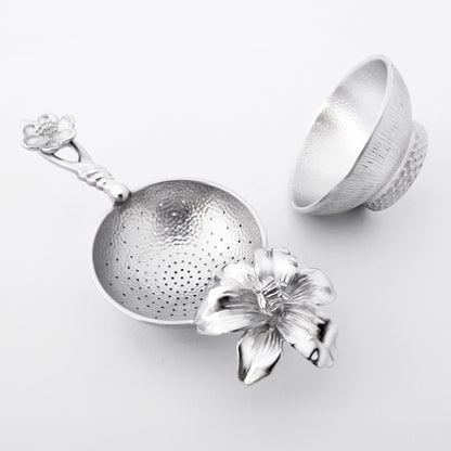 [TITASY] Pewter Tea Strainer, Tea Infuser for Loose Leaf Tea – Afternoon Bliss (TS-08T)
