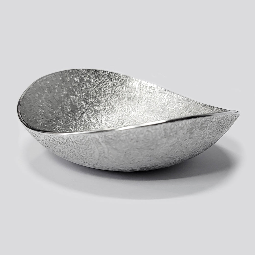 [TITASY] Pewter Oval Dessert Bowl, Ice Cream Bow – Small (L126mm × W111mm) (BWO-A-001)