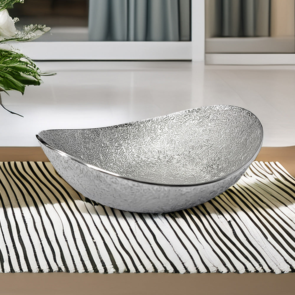 [TITASY] Pewter Oval Dessert Bowl, Ice Cream Bow – Small (L126mm × W111mm) (BWO-A-001)